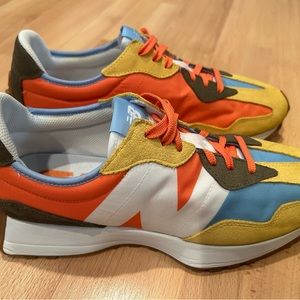 Men's New Balance 327 (multicolor) with gum bottoms. NIB with extra laces.